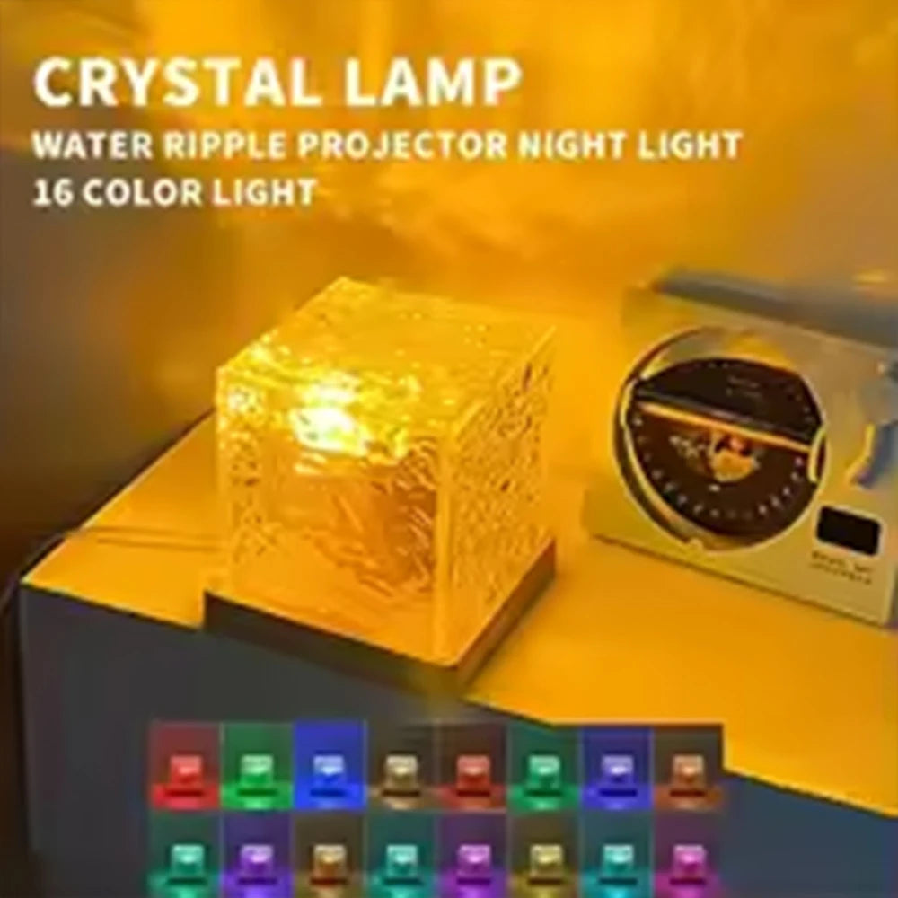 HOMEFISH RGB 16 Colors Night Light with Remote Ocean Wave Aurora Projector Rechargeable Table Lamp for Home Bedroom Decor