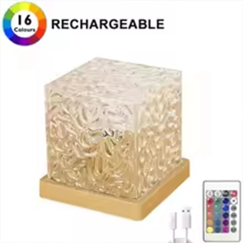 HOMEFISH RGB 16 Colors Night Light with Remote Ocean Wave Aurora Projector Rechargeable Table Lamp for Home Bedroom Decor