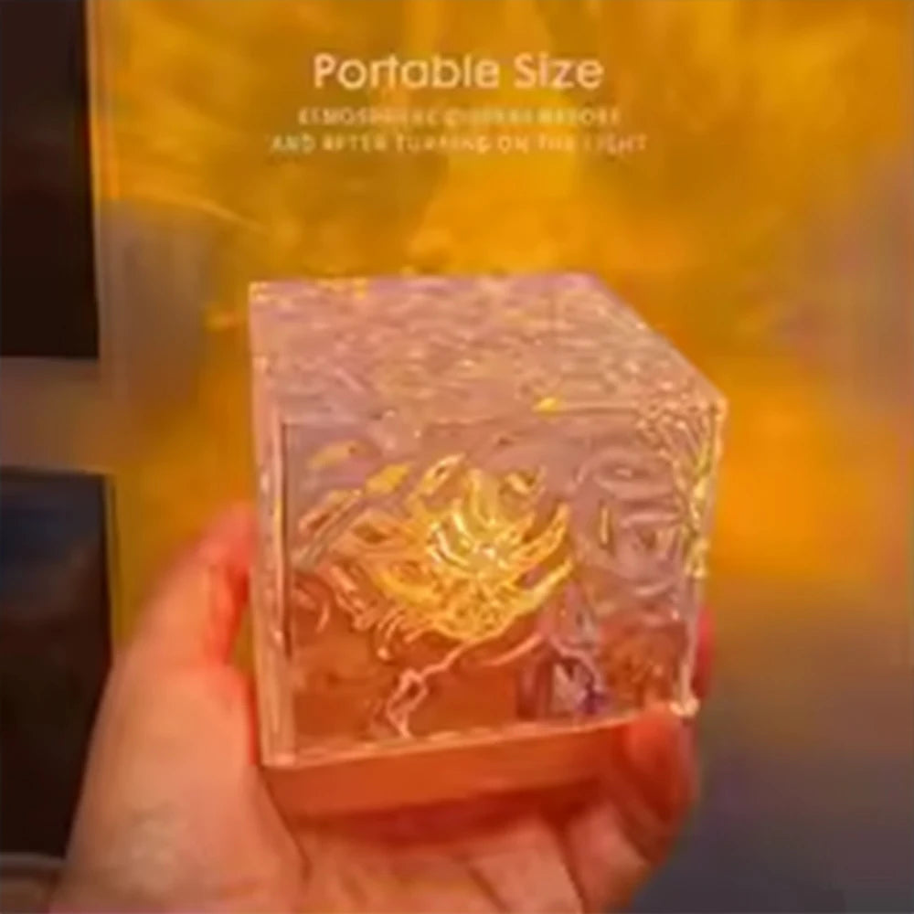 HOMEFISH RGB 16 Colors Night Light with Remote Ocean Wave Aurora Projector Rechargeable Table Lamp for Home Bedroom Decor